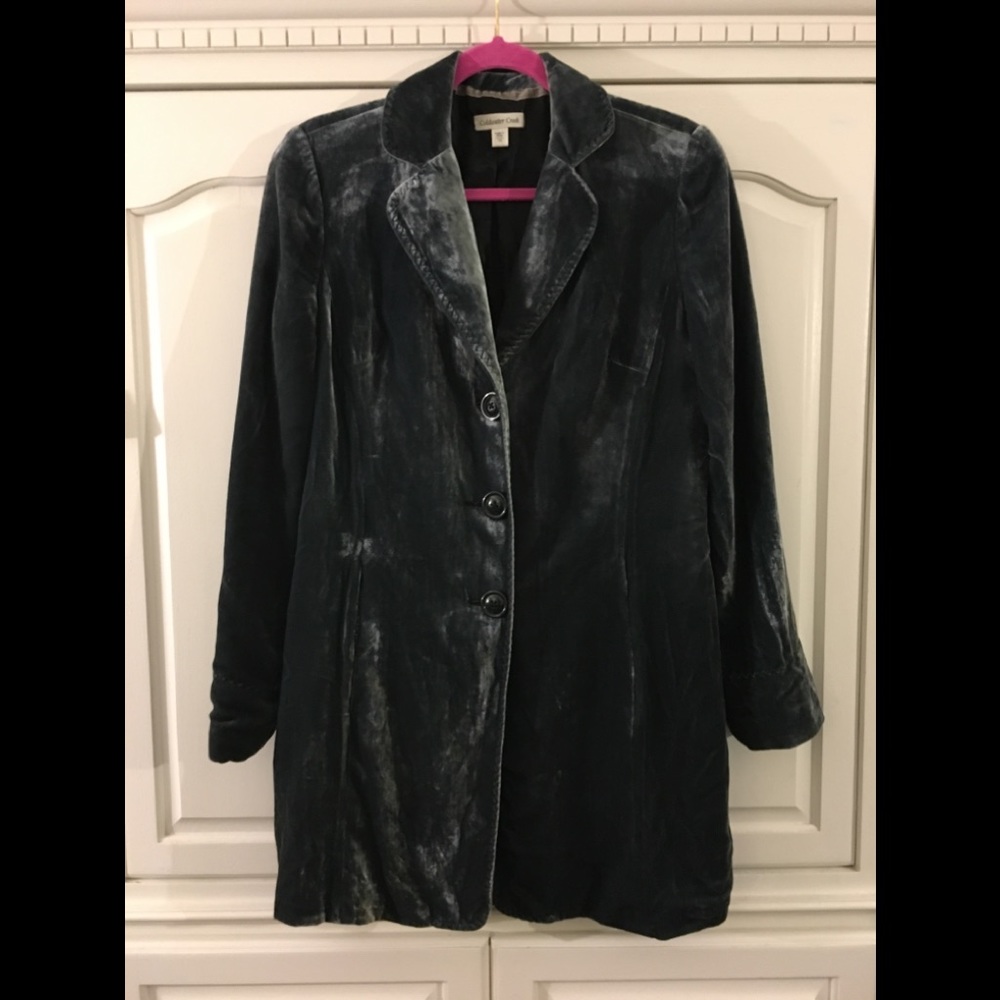 Coldwater Creek Teal  Blazer Coat Silk Blend Sz 14